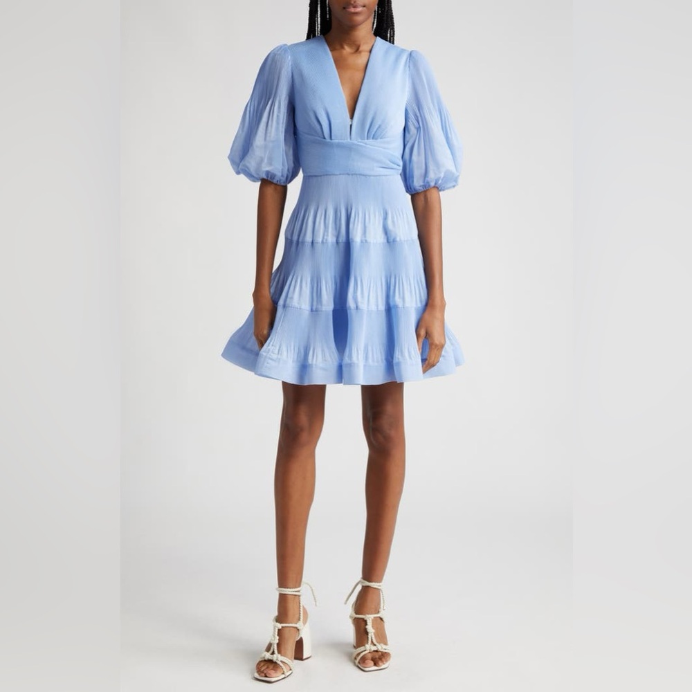 Zimmermann Blue Puff Sleeve Dress 0P